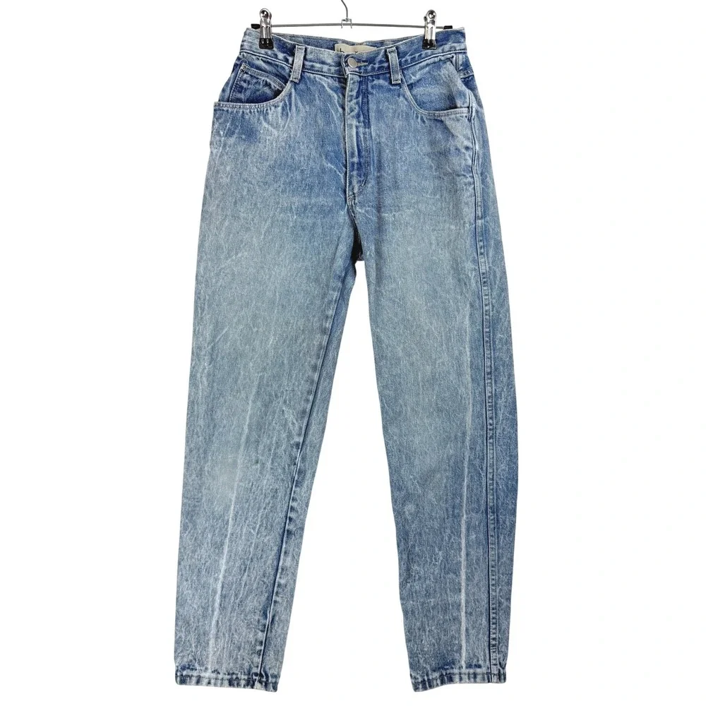 Vintage Acid Wash High Waisted Jeans Women's Light Blue Denim‎ Size 12